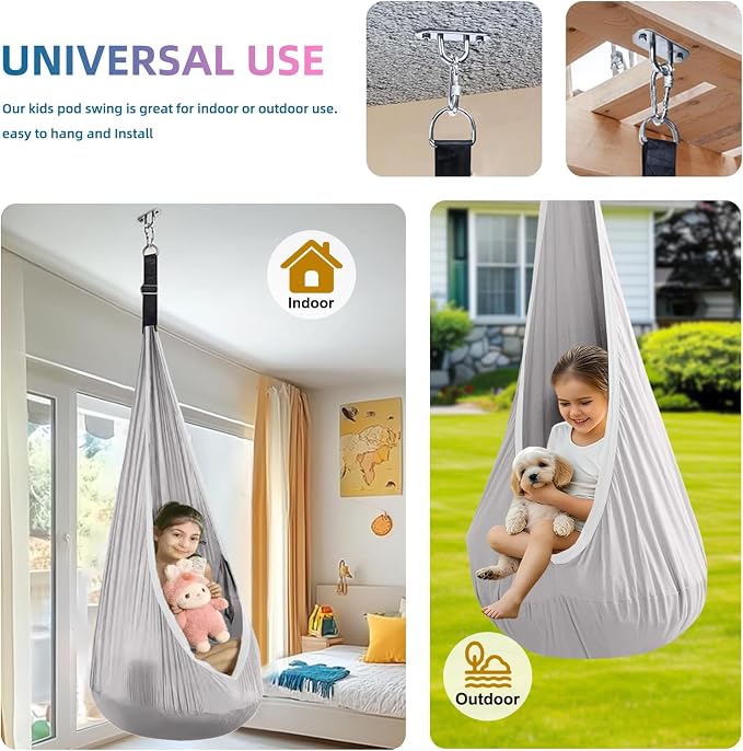 Kids Swing Seat Hammock Chair Indoor Outdoor Hanging Chair - Image 4