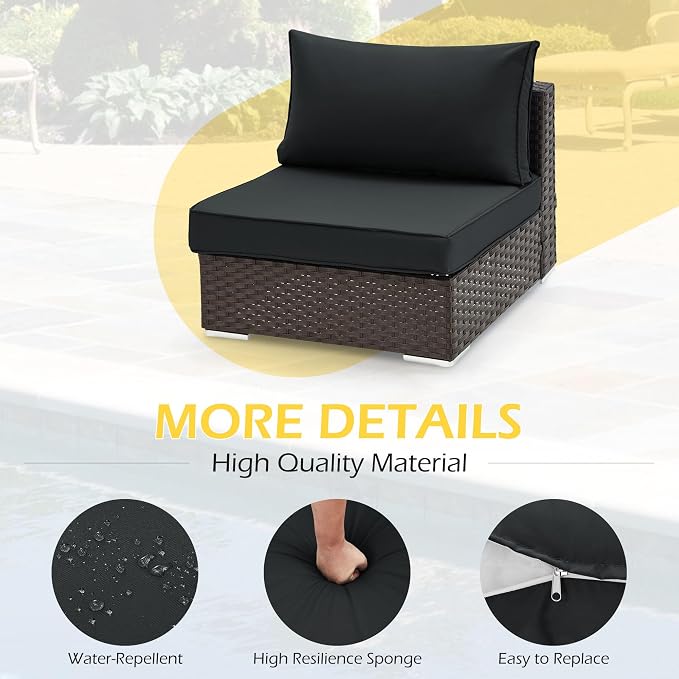 HOMREST Replacement Cushions for Outdoor Furniture, 25x25 Inch 14-Piece Patio - Image 6