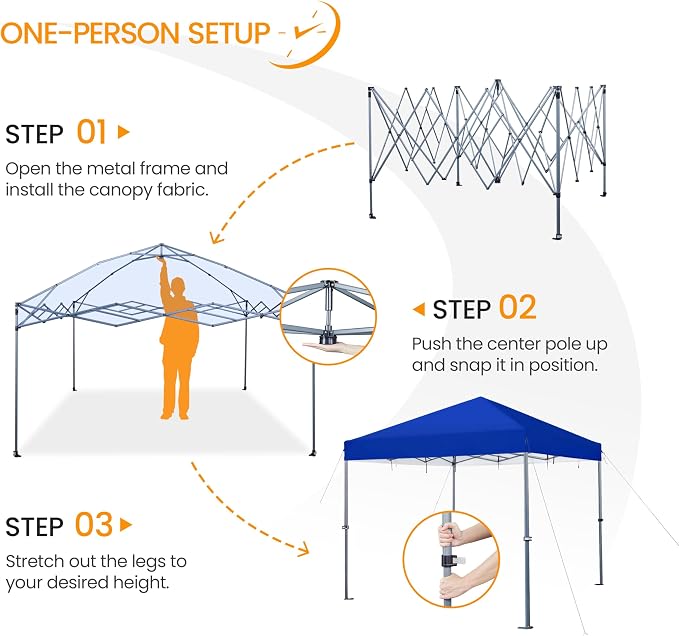 Yaheetech 12x12 Pop Up Canopy Easy Set-up Tent, Portable Outdoor Canopy Instant - Image 6