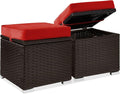 Best Choice Products Set of 2 Wicker Ottomans, Additional Seating, Side Table by BestChoiceProducts