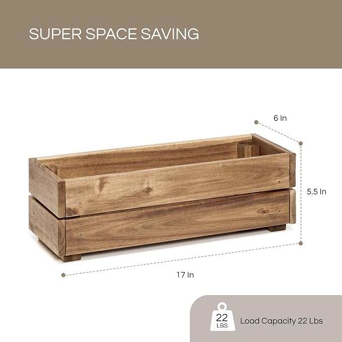 Wooden Planter Box, Storage Box 17”L x6”W x5.5”H - Image 2