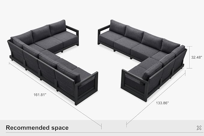 PURPLE LEAF Patio Furniture Set L-Shaped Outdoor Couch - Image 9