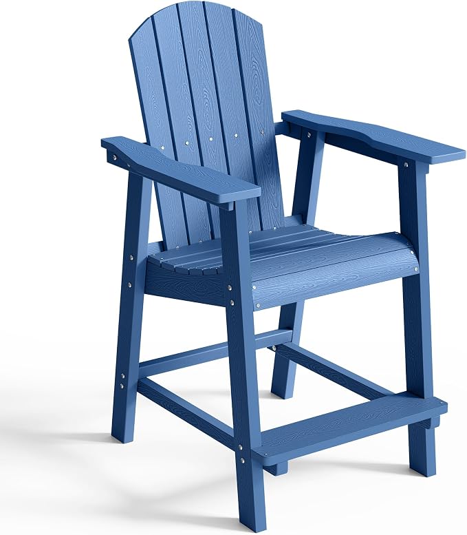 DWVO 25" Tall Adirondack Chair, Poly Bar Height Balcony Chairs by DWVO