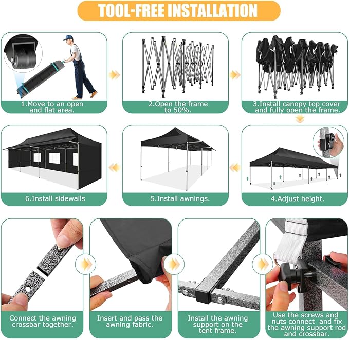 COBIZI 10x30 Pop Up Canopy Tent - Image 8