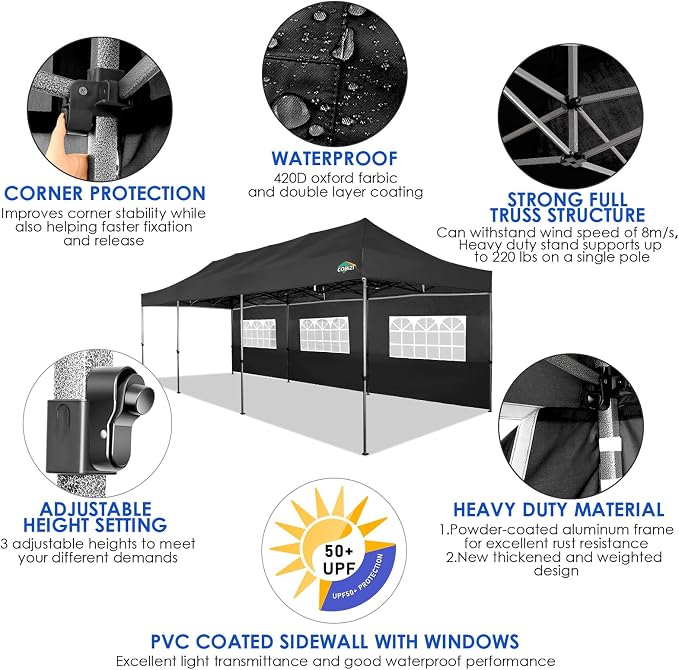 COBIZI 10x30 Pop up Canopy Tent 10x30 Canopy - Image 3