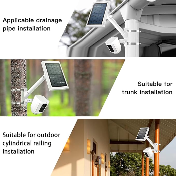 2-in-1 Pole Mounting Bracket for Ring Stick Up Cam Pro Solar Panel and Battery - Image 2