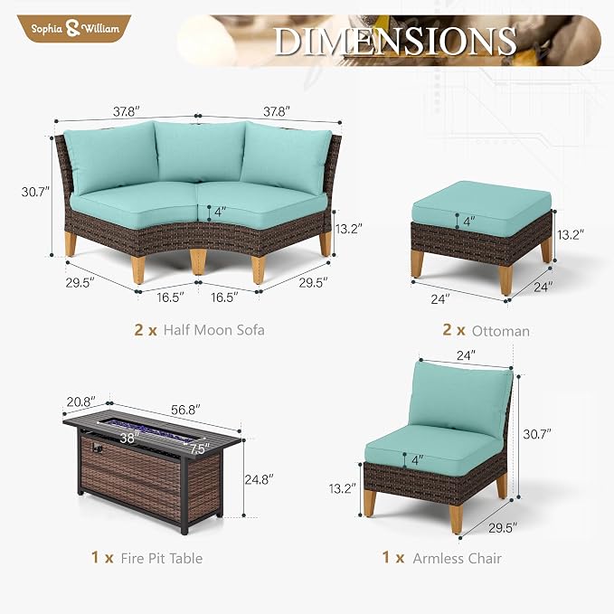 Sophia & William Patio Furniture Set - Image 7
