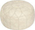 Thgonwid Unstuffed Moroccan Faux Leather Pouf Ottoman by Thgonwid