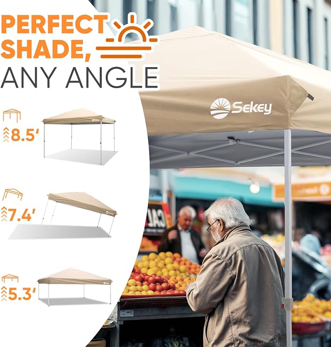 Sekey 10x10 Pop Up Canopy with One Push Setup-Easy Up Canopy with 99% UV - Image 5