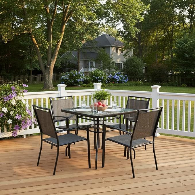 Tangkula 32" Square Outdoor Dining Table - Image 4