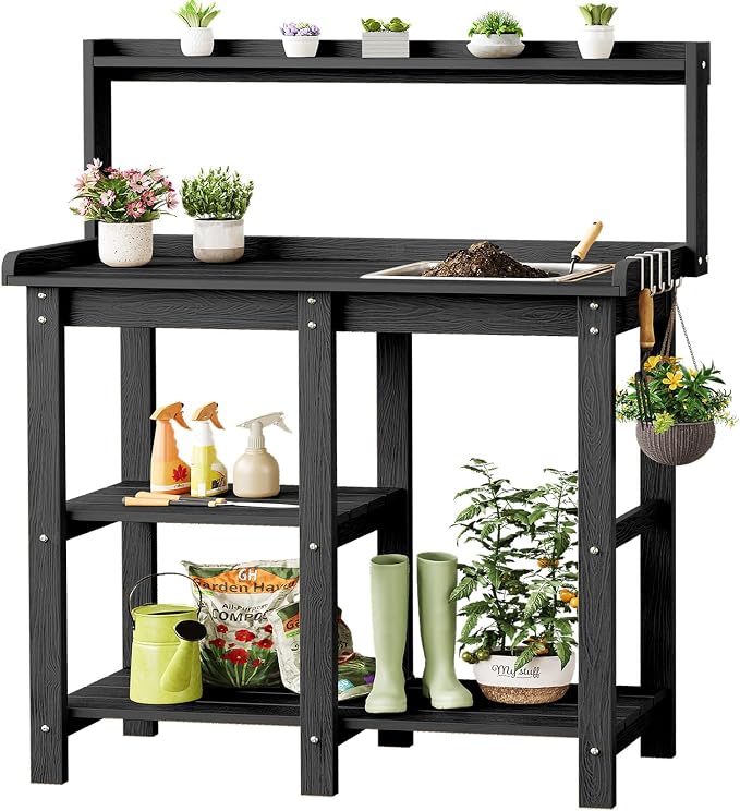 ONBRILL Potting Bench, Outdoor Potting Bench Table by ONBRILL