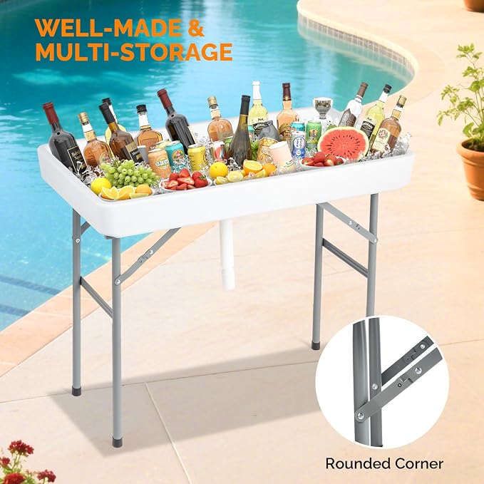 VINGLI 4FT Ice Table, Portasble Cooler Side Table - Image 6