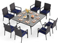 PHI VILLA 9 Pieces Square Outdoor Dining Set by PHIVILLAThepioneerofcomfortablehouseholdsupplies