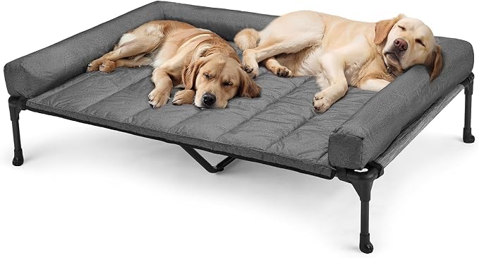 Veehoo Cooling Elevated Dog Bed Add Removable Waterproof Bolster Cushion Mat by Veehoo