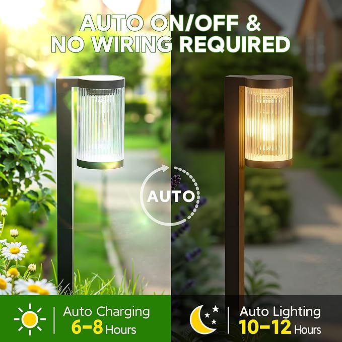 Solar Pathway Lights Outdoor, 2 Pack Upgraded Outdoor Solar Lights - Image 5