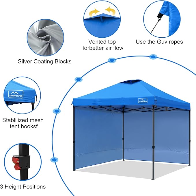 KAMPKEEPER 10x10 Pop-Up Canopy Tent, Waterproof, Portable Shade - Image 2