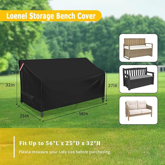 Outdoor Loveseat Cover, Waterproof Outdoor Bench Cover - Image 3