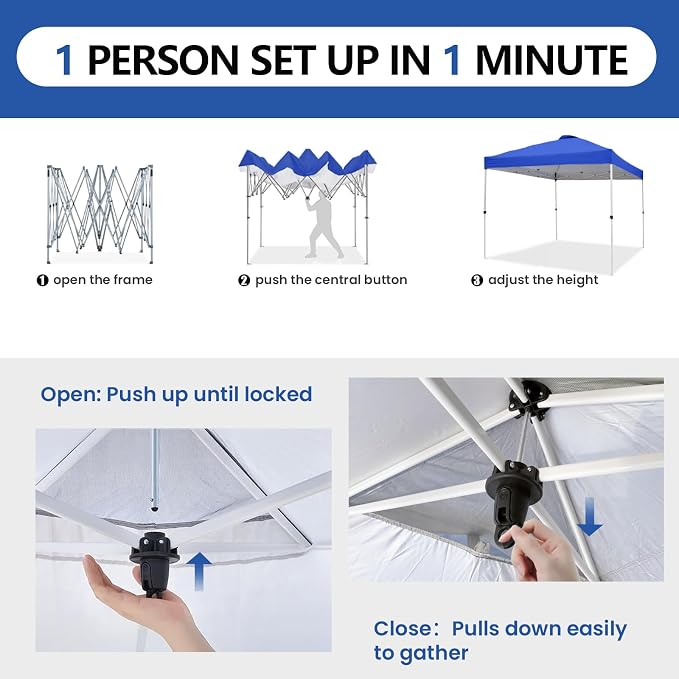 10x10 Pop Up Canopy, Heavy Duty Pop Up Tent - Image 3