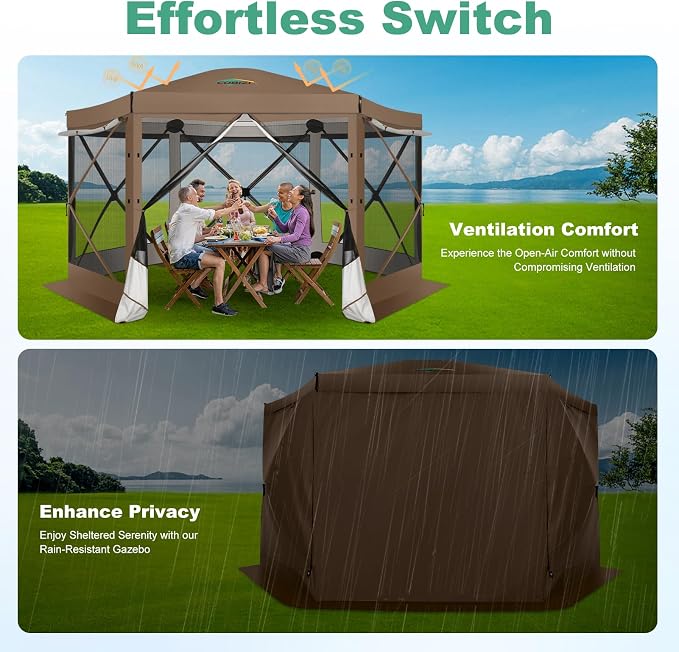 COBIZI 12x12 FT Pop Up Canopy Extendable Tent, Gazebos On Clearance - Image 3