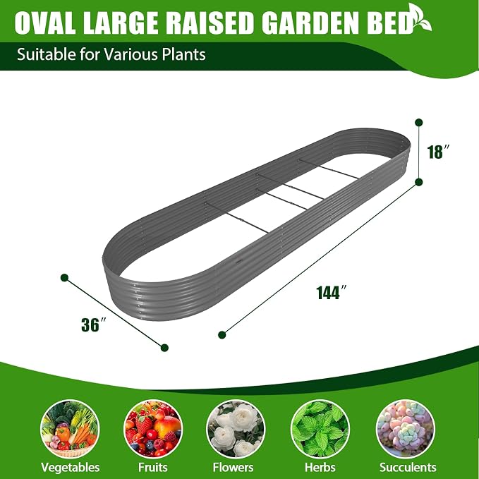 A ANLEOLIFE 3-Pack 12X3X1.5ft & 81x81x18 in Deep Root Galvanized Raised Garden - Image 7