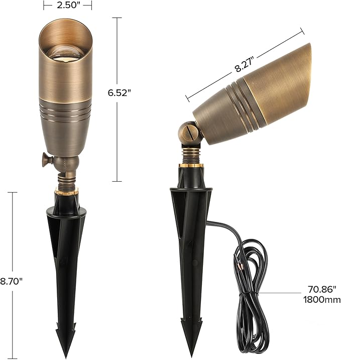 LUTEC Solid Brass Low Voltage Landscape Lighting, 12V Heavy Duty Waterproof - Image 8