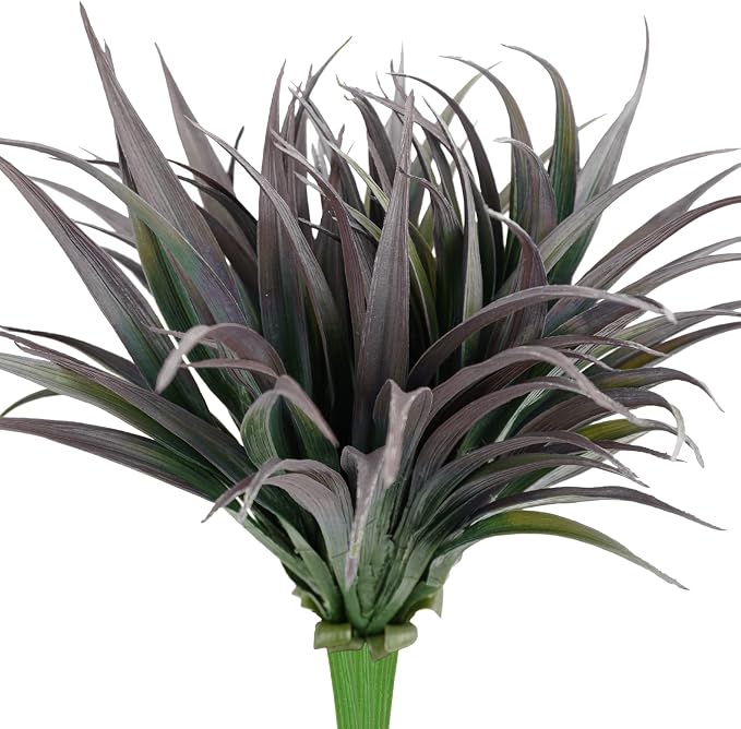 6Pcs Artificial Grass Fake Plants 17.3in Outdoor Plants UV Resistant Faux by Phliofd