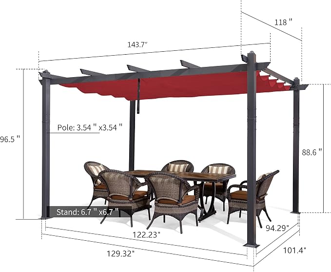 PURPLE LEAF 10' X 12' Outdoor Pergola - Image 8