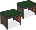 Best Choice Products Set of 2 Wicker Ottomans, Additional Seating, Side Table by BestChoiceProducts
