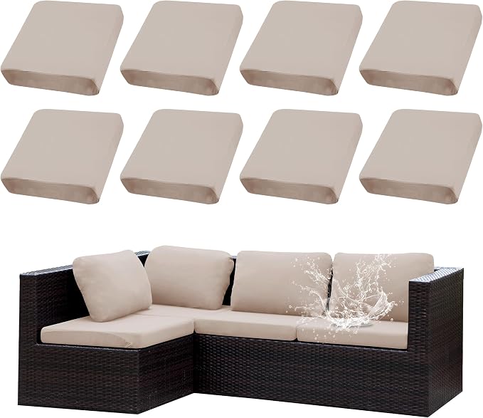 Outdoor Cushion Covers Set, Replacement by SUKAIKEQA