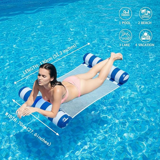 3/5/8 Pack Pool Hammock Upgrated Water Pool Floats, 4-in-1 Multi-Purpose Water - Image 4
