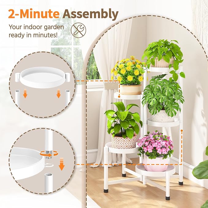 LASZOLA 5 Tiered Folding Tall Plant Stand Indoor - Image 5