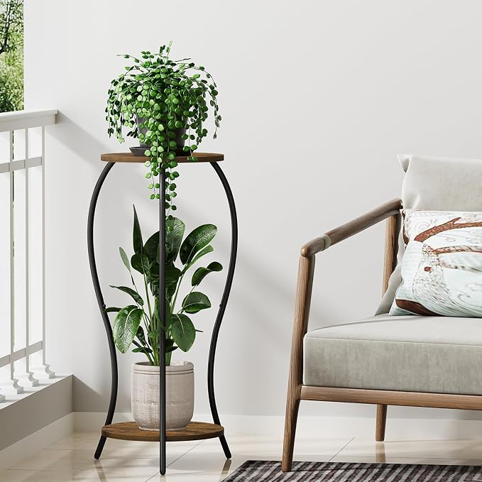 Plant Stand Indoor, 2 Tier Round Tall Plant Stand, Flower Pot Stand, Plant - Image 5