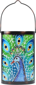 Hanging Solar Lantern Outdoor Waterproof Peacock Solar Lights Glass Tabletop by MUMTOP