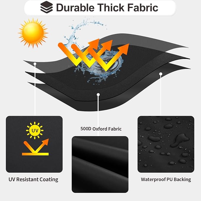 PureFit Outdoor Chaise Lounge Cover, Lounge Chair Covers Waterproof Patio - Image 3