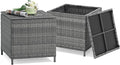 Verano Garden Outdoor Wicker Side Table Set of 2, Small Storage Rattan Wicker by VeranoGarden