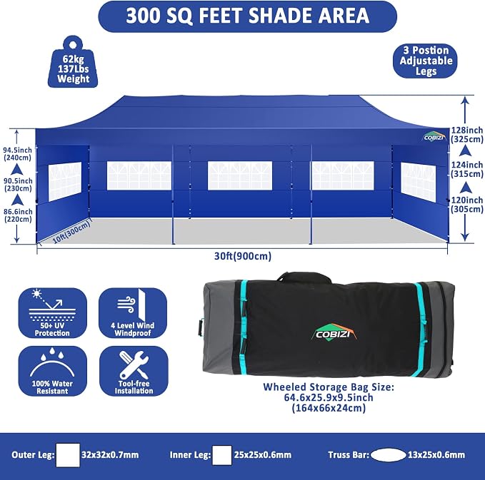 COBIZI 10x30 Pop Up Canopy - Image 4