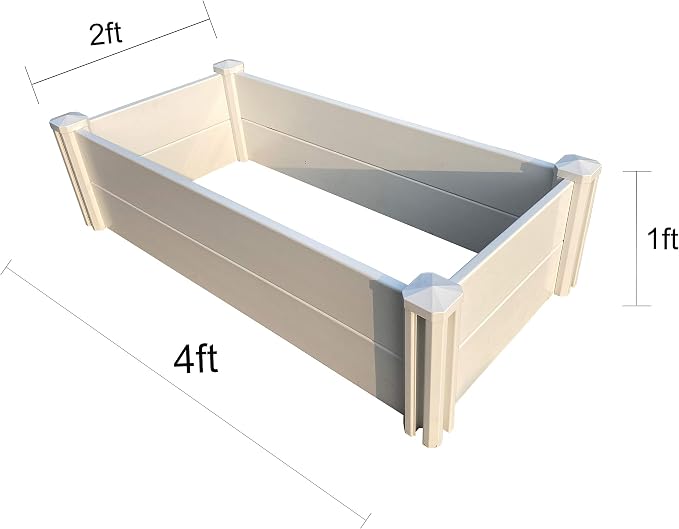 4' x 2' Vinyl Raised Garden Bed Screwless Planter Box - Image 2