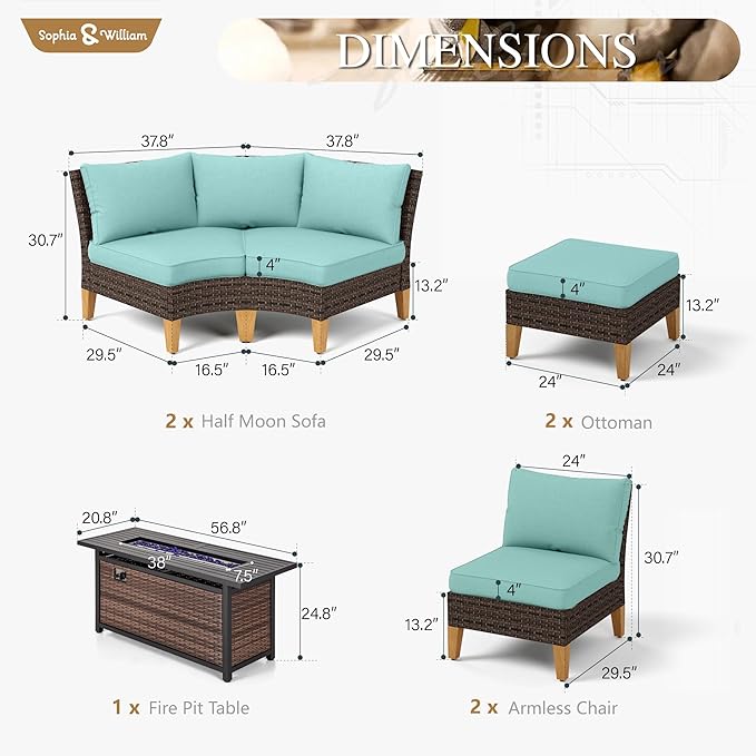 Sophia & William Patio Furniture Set - Image 7