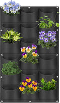 18 Pockets Hanging Planter Bags, Hanging Vertical Wall Mounted Plant Planting by Pehciroe