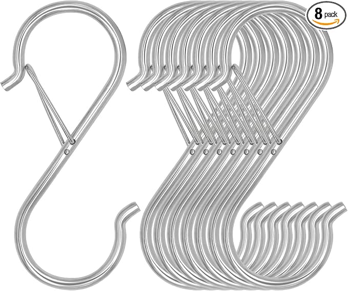 8 Pack S Hooks for Hanging, 3.5 inch Heavy Duty S Hooks by Waitkey