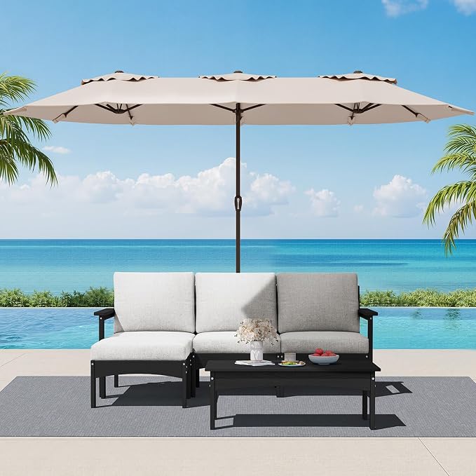 SERWALL HDPE Outdoor Coffee Table, All-Weather Patio Side Table, Durable Patio - Image 9