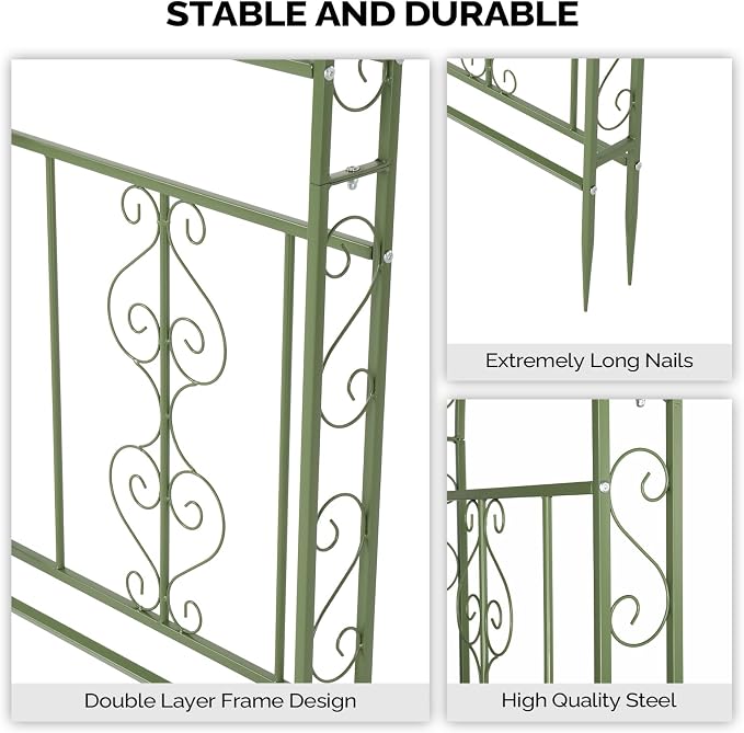 Outvita Garden Arch Arbor, Heavy Duty Metal Arbour Archway, Decorative Frame - Image 7