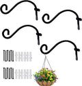 Hourleey 4 Pack Plant Hanger Outdoor, 8 Inch Heavy-Duty Hanging Plant Hook by Hourleey