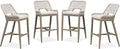 PURPLE LEAF Bar Stools Set of 4 Bar Height Metal Bar Chairs by PURPLELEAF