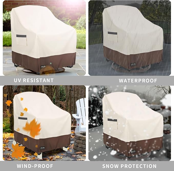 Outdoor Swivel Chair Covers Waterproof 2 Pack, Outdoor Chair Covers Patio - Image 6