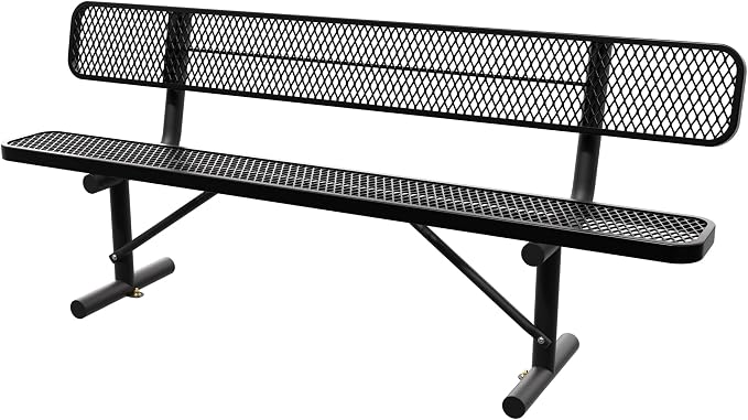 8 Feet Heavy Duty Metal Park Bench by Sunnibety
