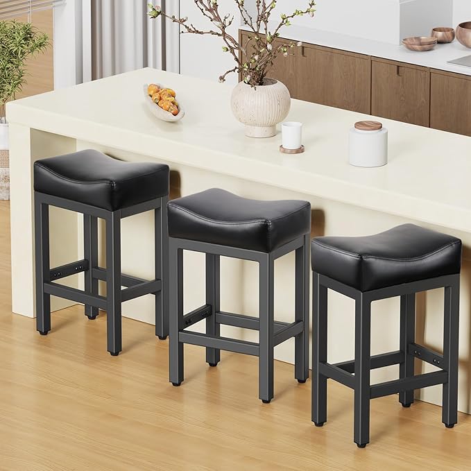 Counter Height Bar Stools Set of 3, 24 Inch Barstools by Raynesys