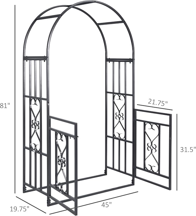 Outsunny 81" Metal Garden Arbor - Image 7