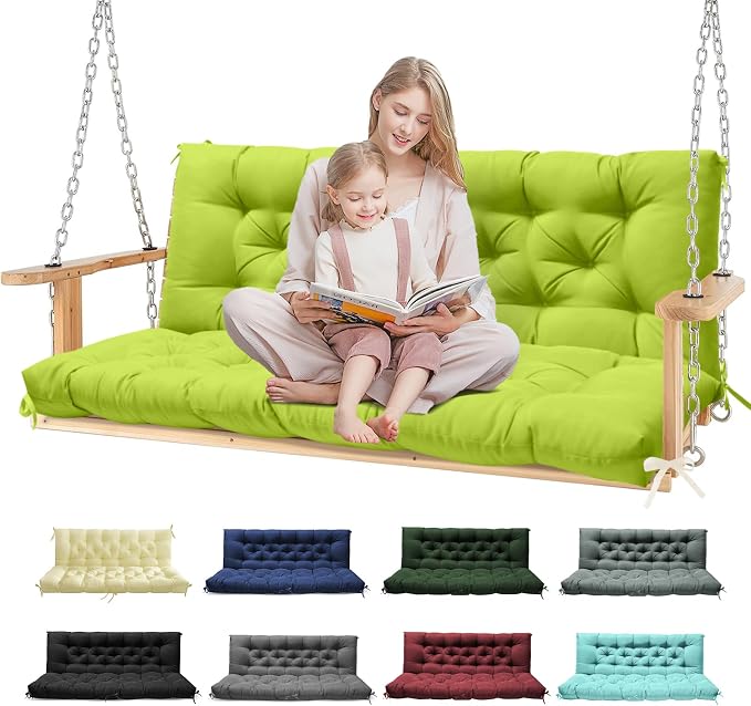 Porch Swing Cushions, Waterproof Patio Swing Cushions by Tycdiose
