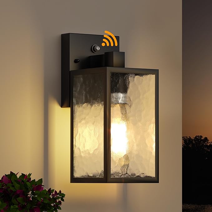 WIHTU Dusk to Dawn Outdoor Lighting Fixtures, Sensor Wall Sconce Lamp, by WIHTU